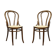 Paire de chaises brunes