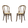 Paire de chaises brunes
