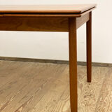Extendable mid century teak dining table with pull out leaves, denmark, 1950s