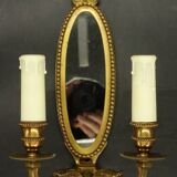 Paire d'appliques-miroirs style Louis XVI - bronze