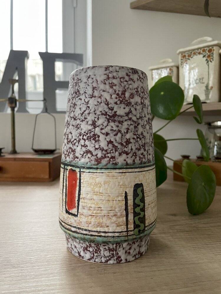 Straight vase West Germany decor 60s-70s Height 17 cm