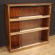 Pair of Italian bookcases in walnut wood with glass doors
