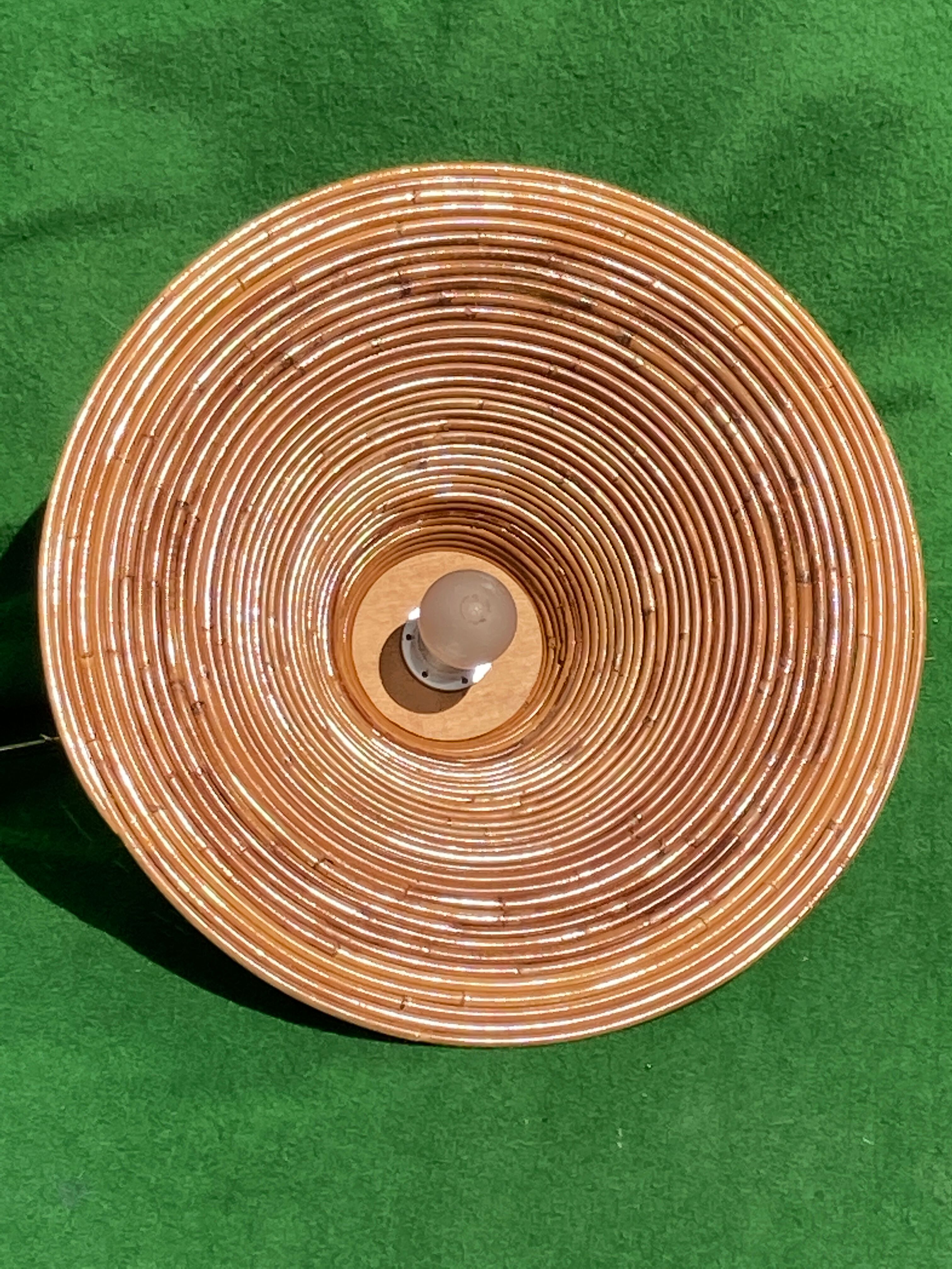 Suspension en osier en rotin, Italie années 1960-1970