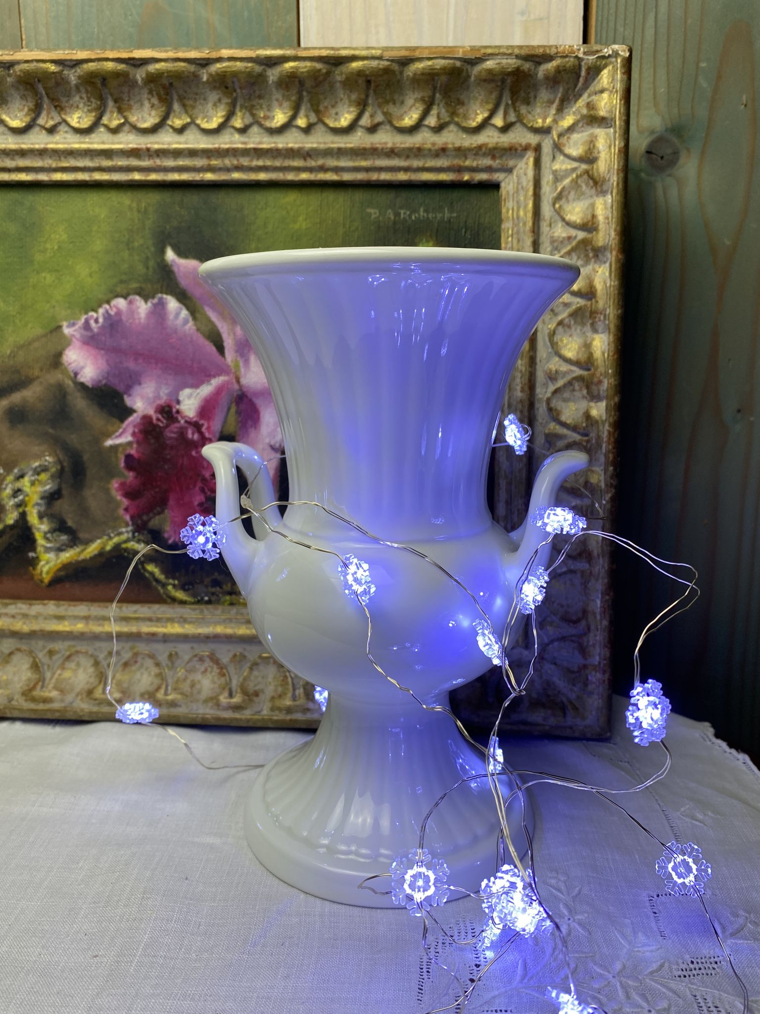 Vintage porcelain amphora vase