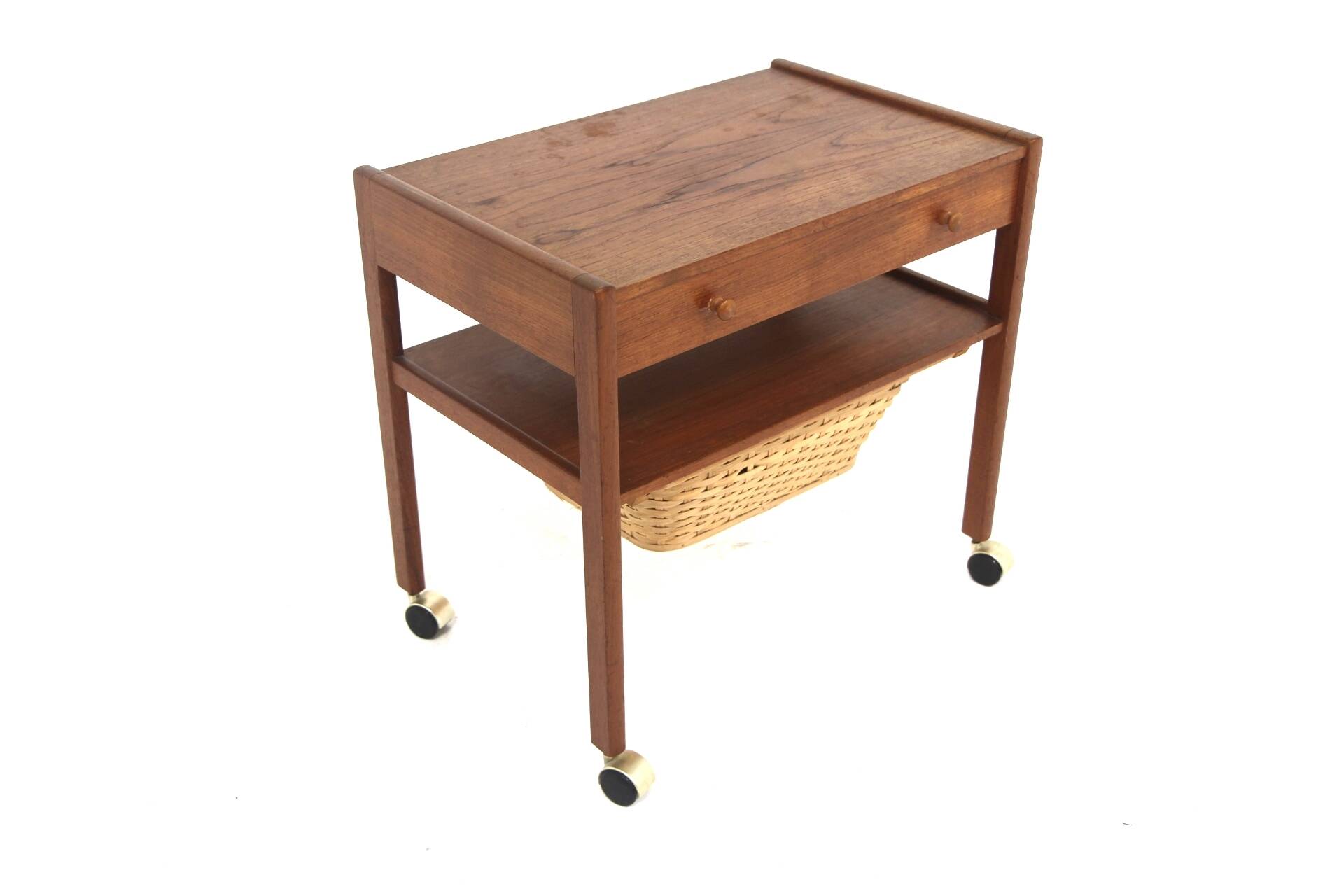 Scandinavian teak and rattan worker, Sweden, 1960s