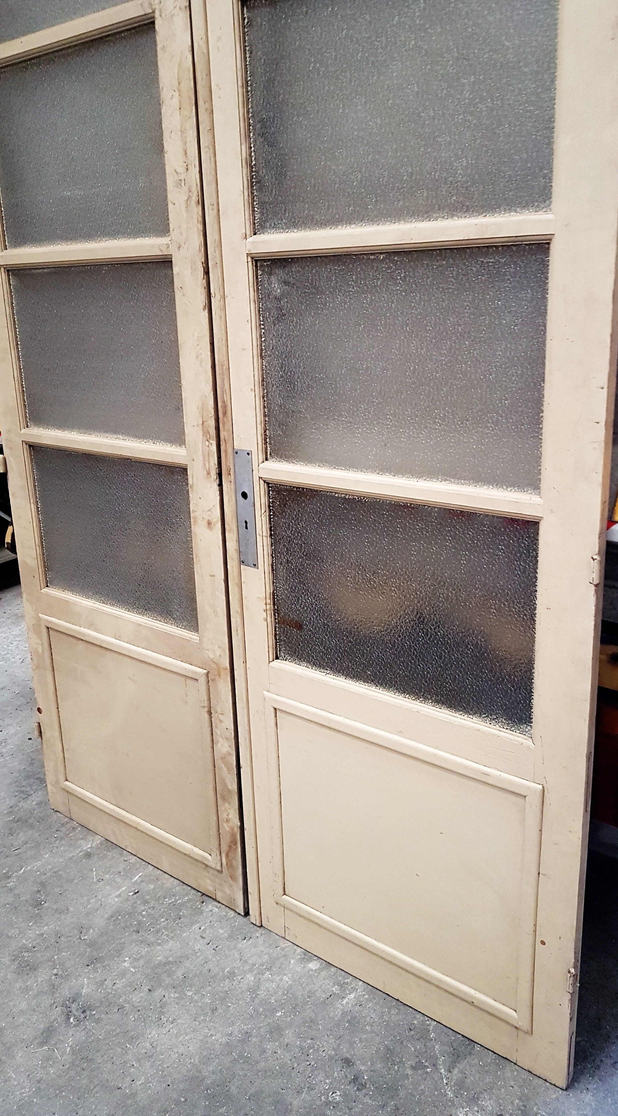 Old glass doors with rounded frame
