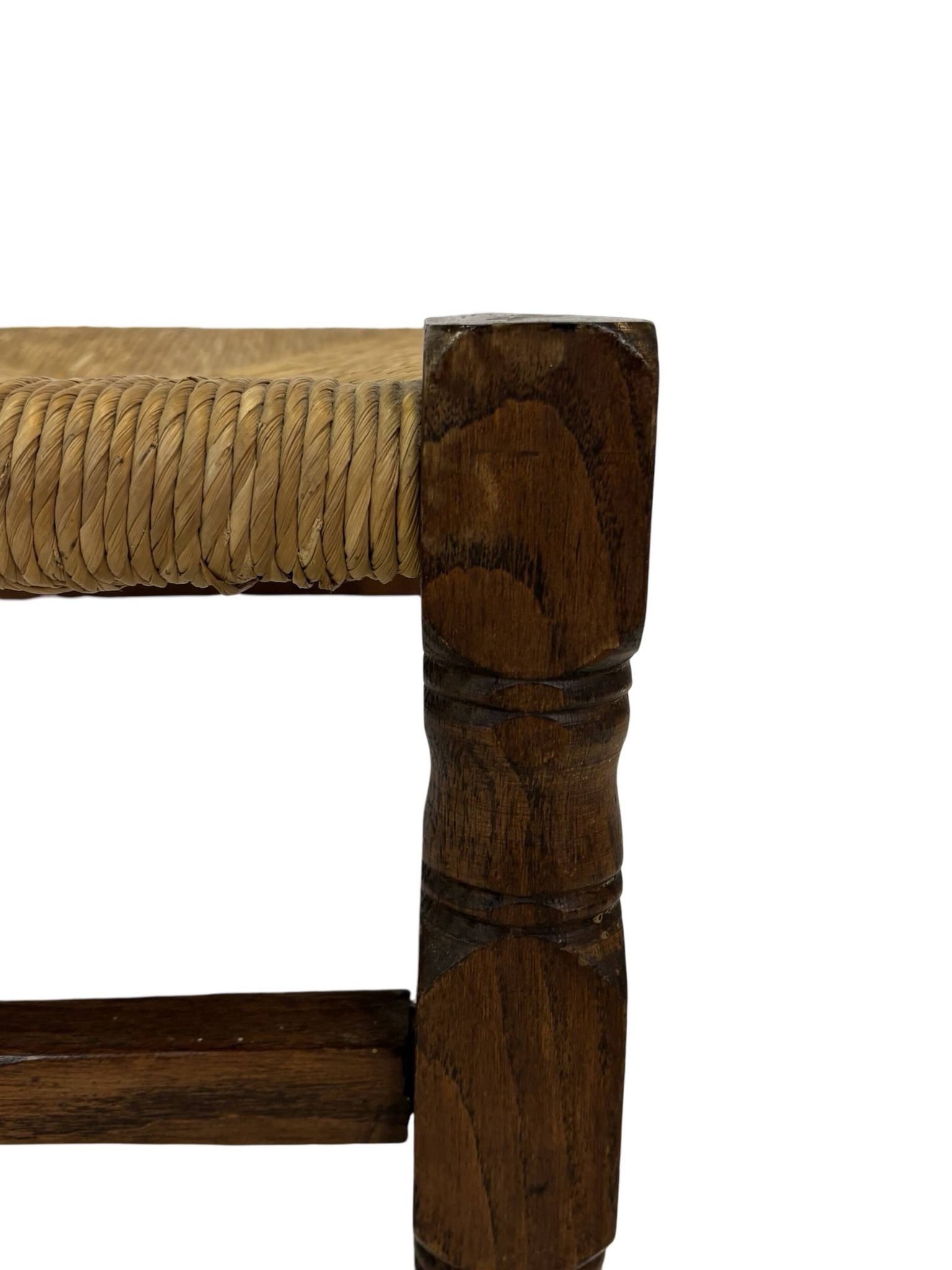 Tabouret vintage en rotin petit tabouret ottoman du milieu du siècle design années 60