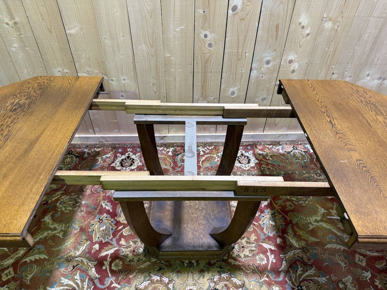 Art Deco dining table in solid oak