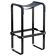 Contemporary classic bar stool in black smoked steel and navy blue leather.
