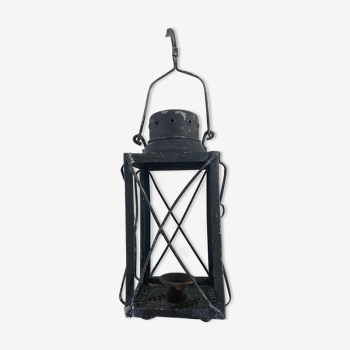 Metal lantern candle holder