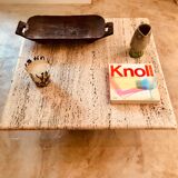 Square travertine coffee table