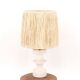 White ceramic lamp by Cari Zalloni, raffia lampshade