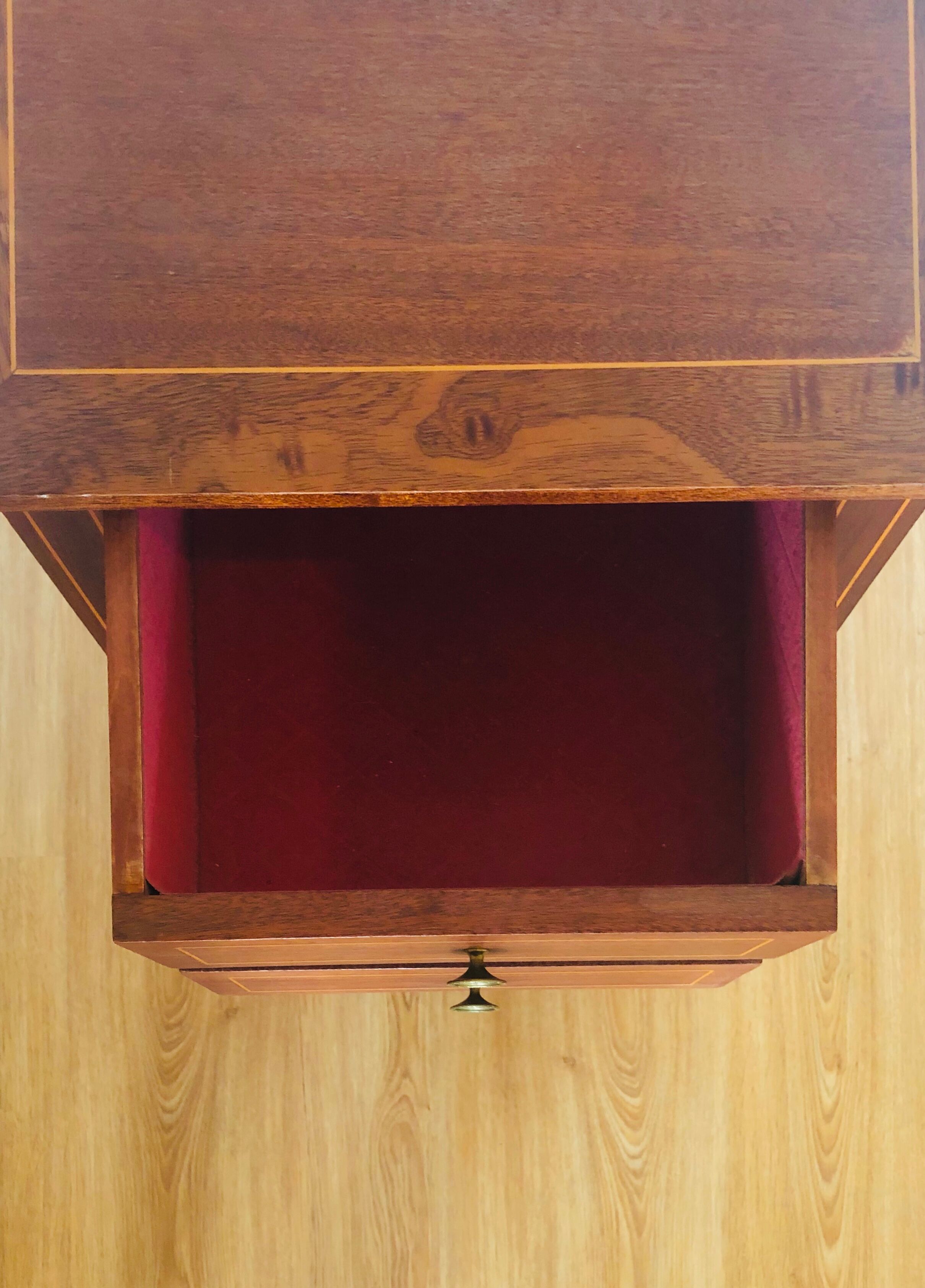 Bedside, walnut 3 drawers