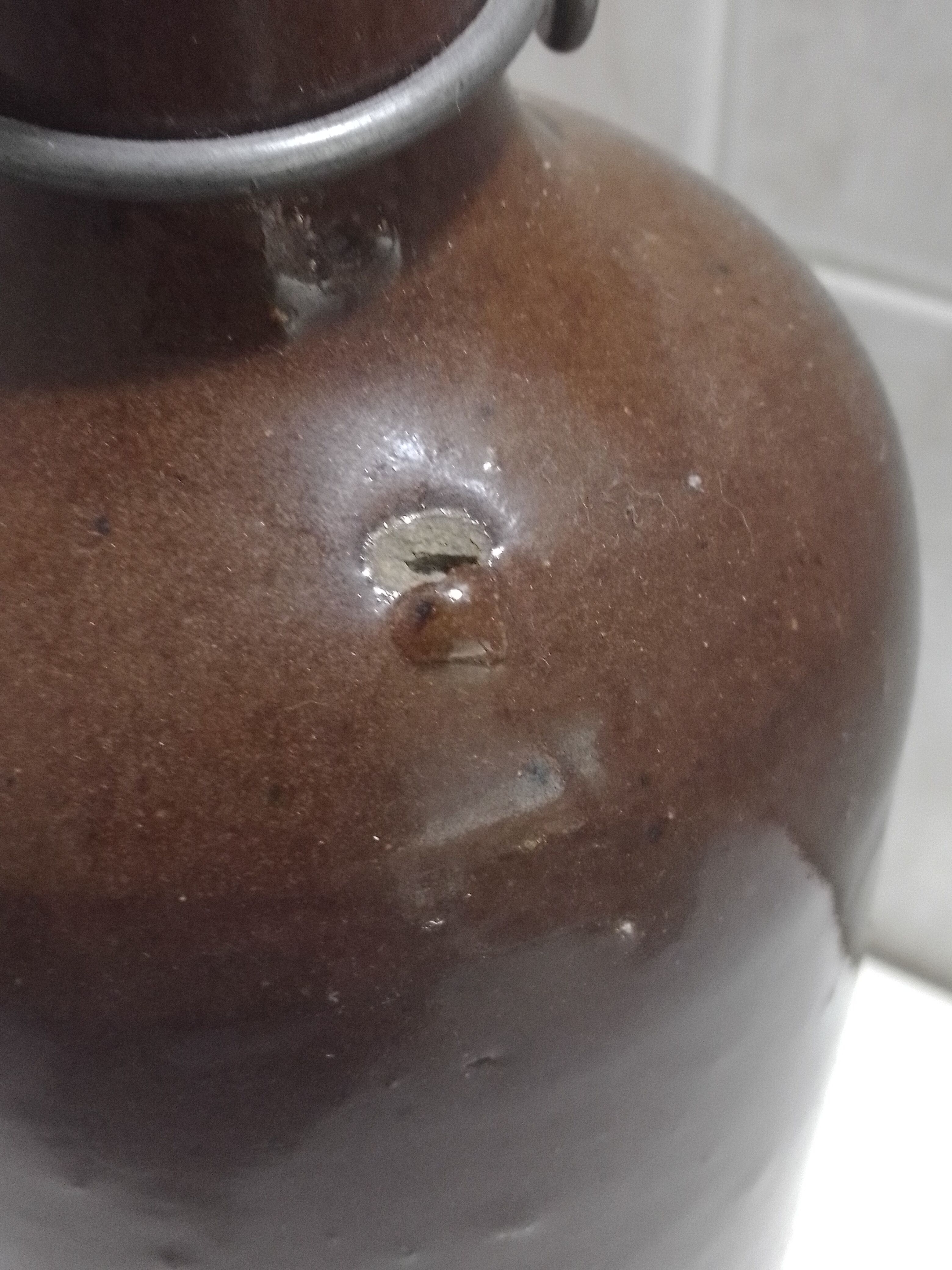 Glazed stoneware jug