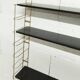 Etagère string style tomado 2m30 4 échelles dorées 10 plateaux noirs 1960