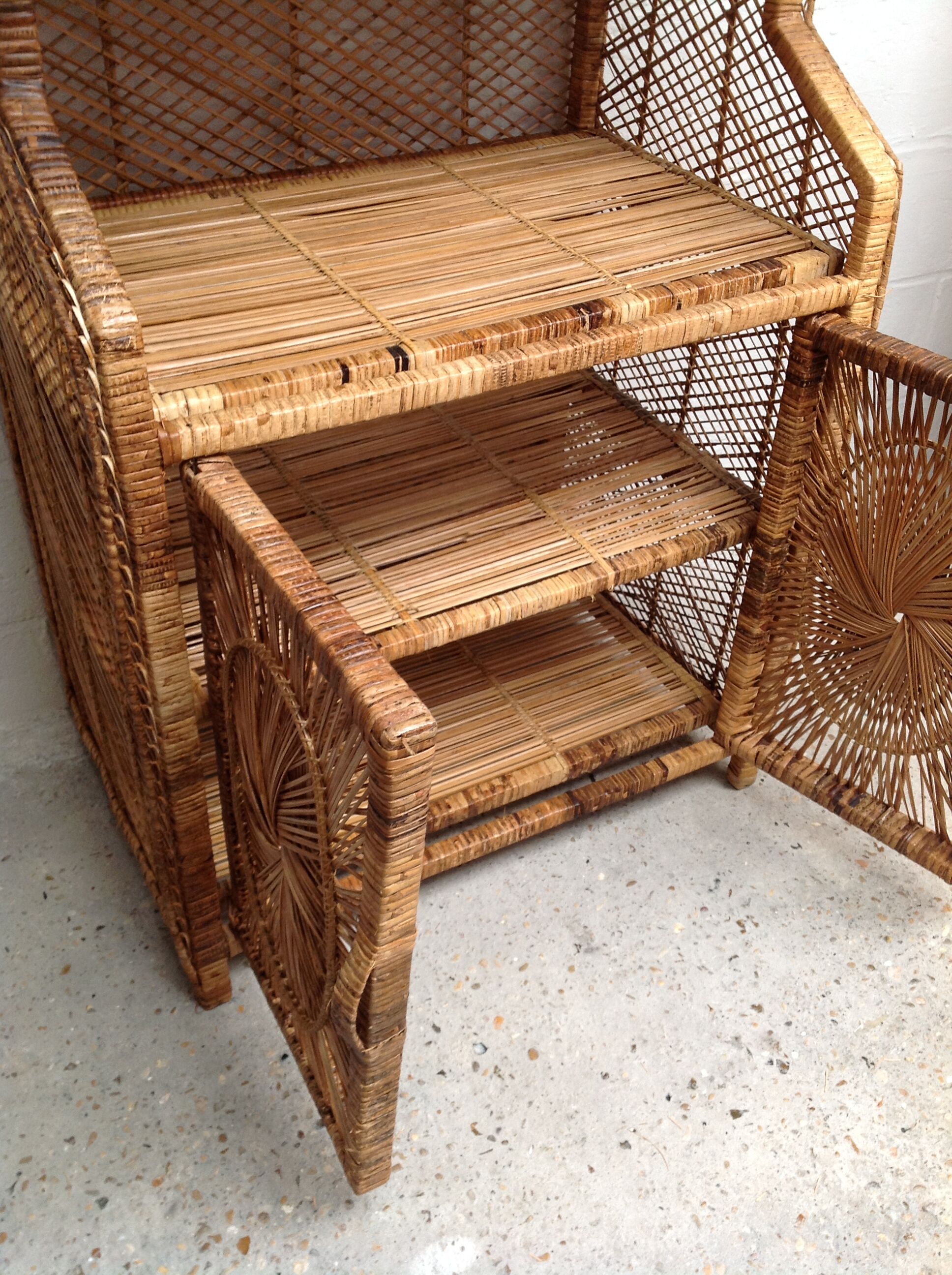 Vintage rattan bookcase