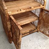 Vintage rattan bookcase