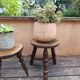Tabouret tripode bois massif | art populaire