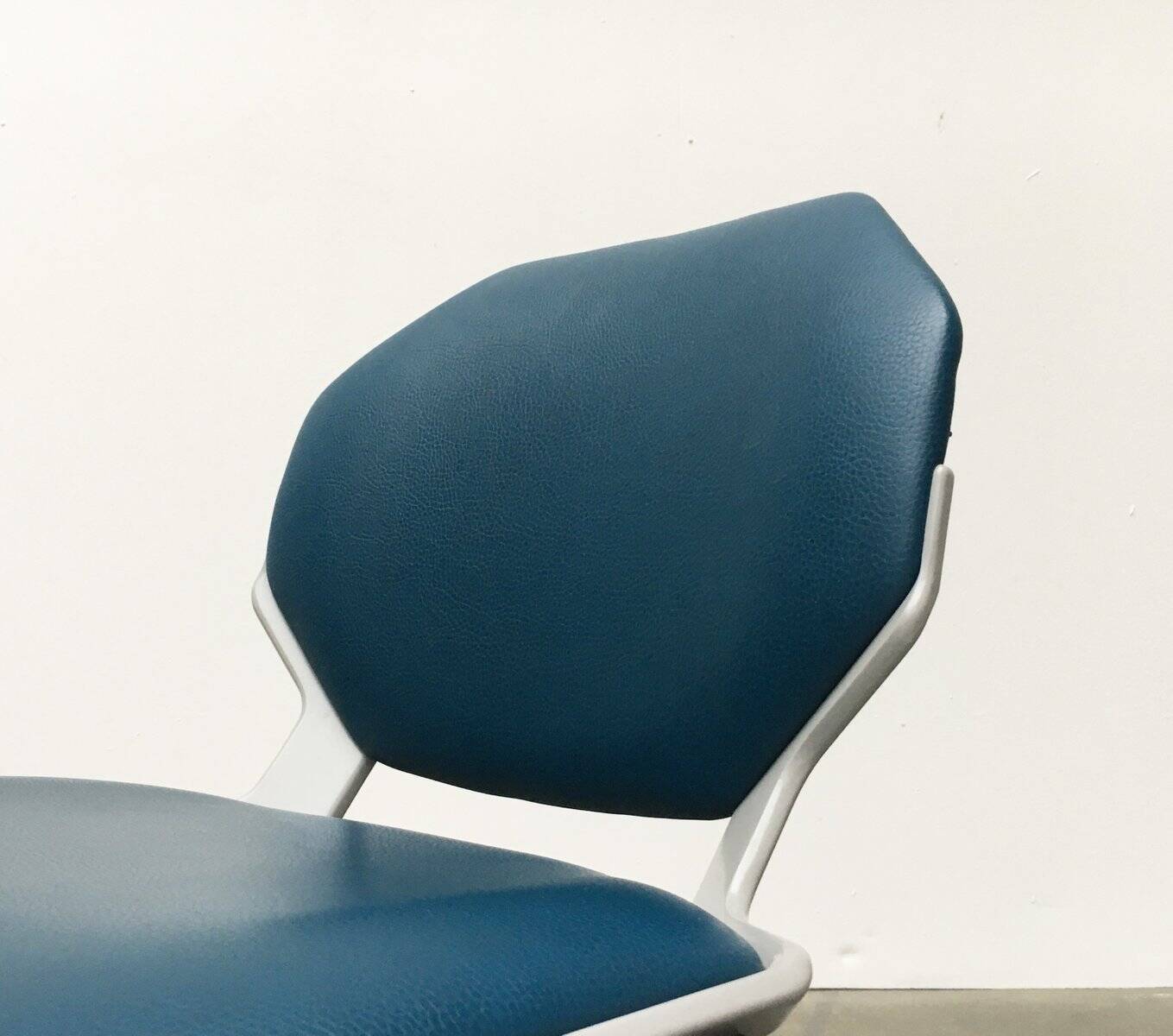 Stackable vintage leather dining chairs from the German space age by Fröscher, 1970s, set of 2.