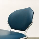 Stackable vintage leather dining chairs from the German space age by Fröscher, 1970s, set of 2.