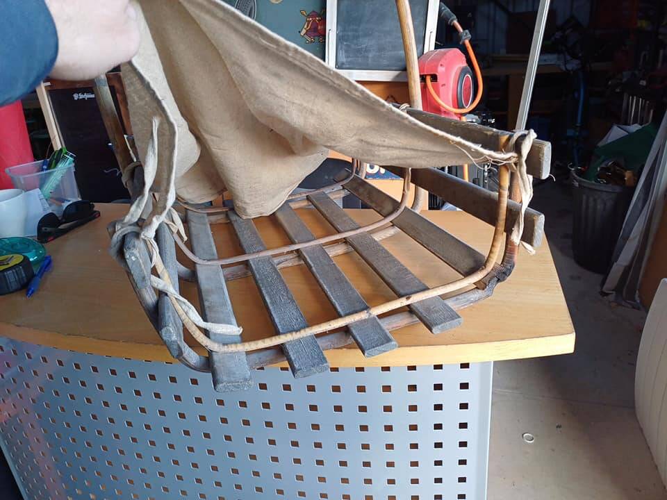 Log storage basket bamboo wood