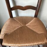 Wooden and straw chairs