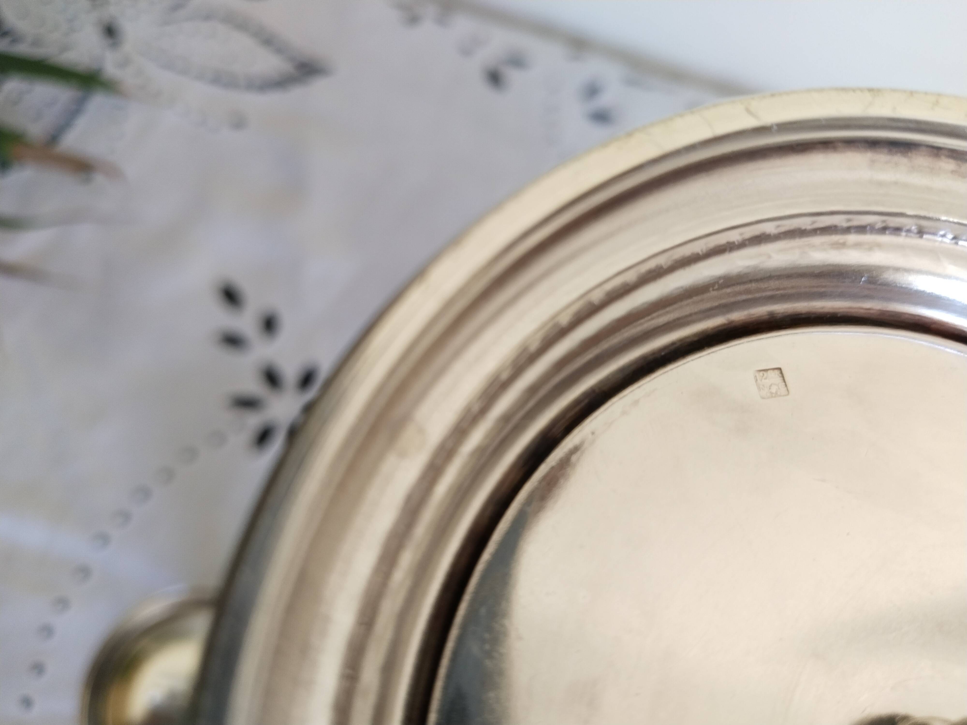 3-branched candle holder in silver metal