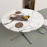 60s marble table with chrome cross base