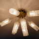 vintage lamp ceiling lamp, 50 years, brass glass, blue beige gold