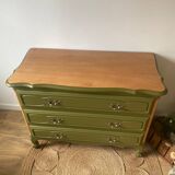 3-drawer chest of drawers redesigned in woody green and wood
