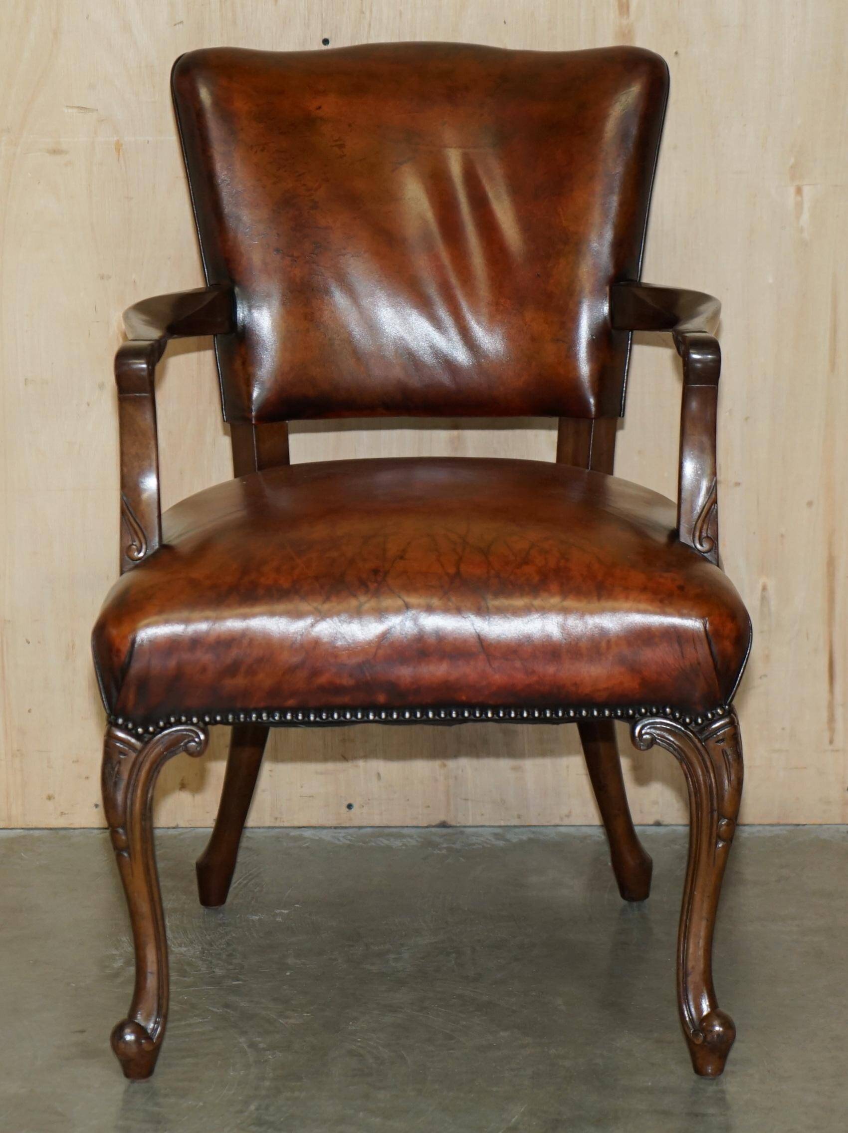 Restored leather office chair, Victorian era