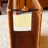 Very rare debut 20th century rattan caning and wrought iron legs.