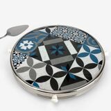 Turntable glass and stainless steel pattern cement tiles