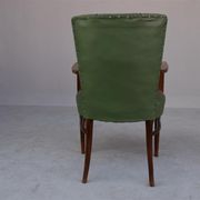Pair of 1940 in green leatherette and beech chairs