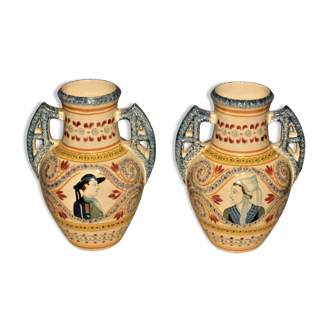 Pair of vases signed Henriot Quimper