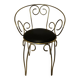 1960s brass and vinyl scroll chair
