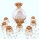 Ensemble Art Deco Carafe Verres Plateau en verre rose