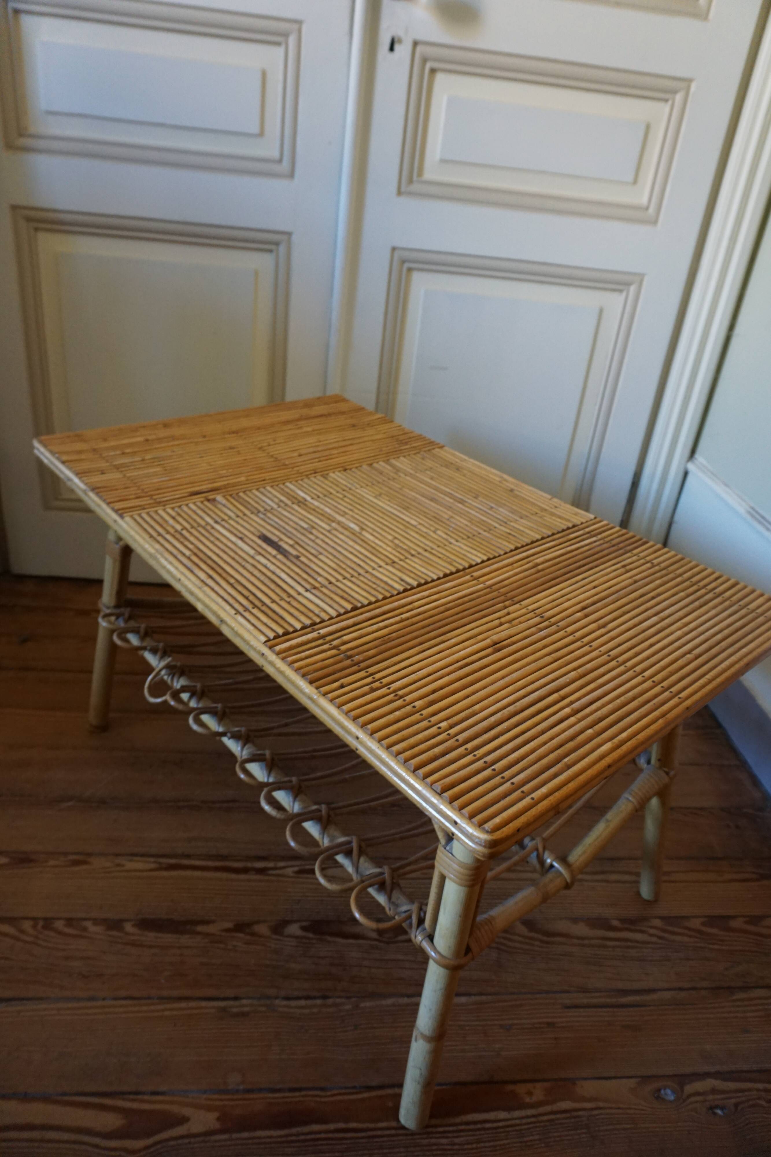 Rattan coffee table, 1960s-70s