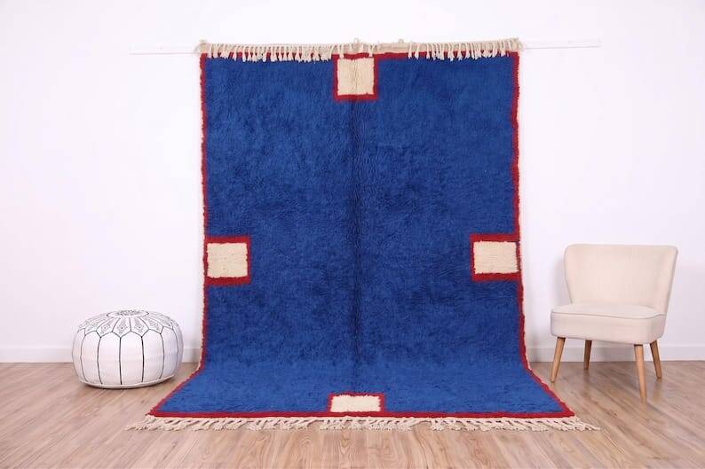Grand tapis berbère marocain traditionnel authentique taille 3/4 m
