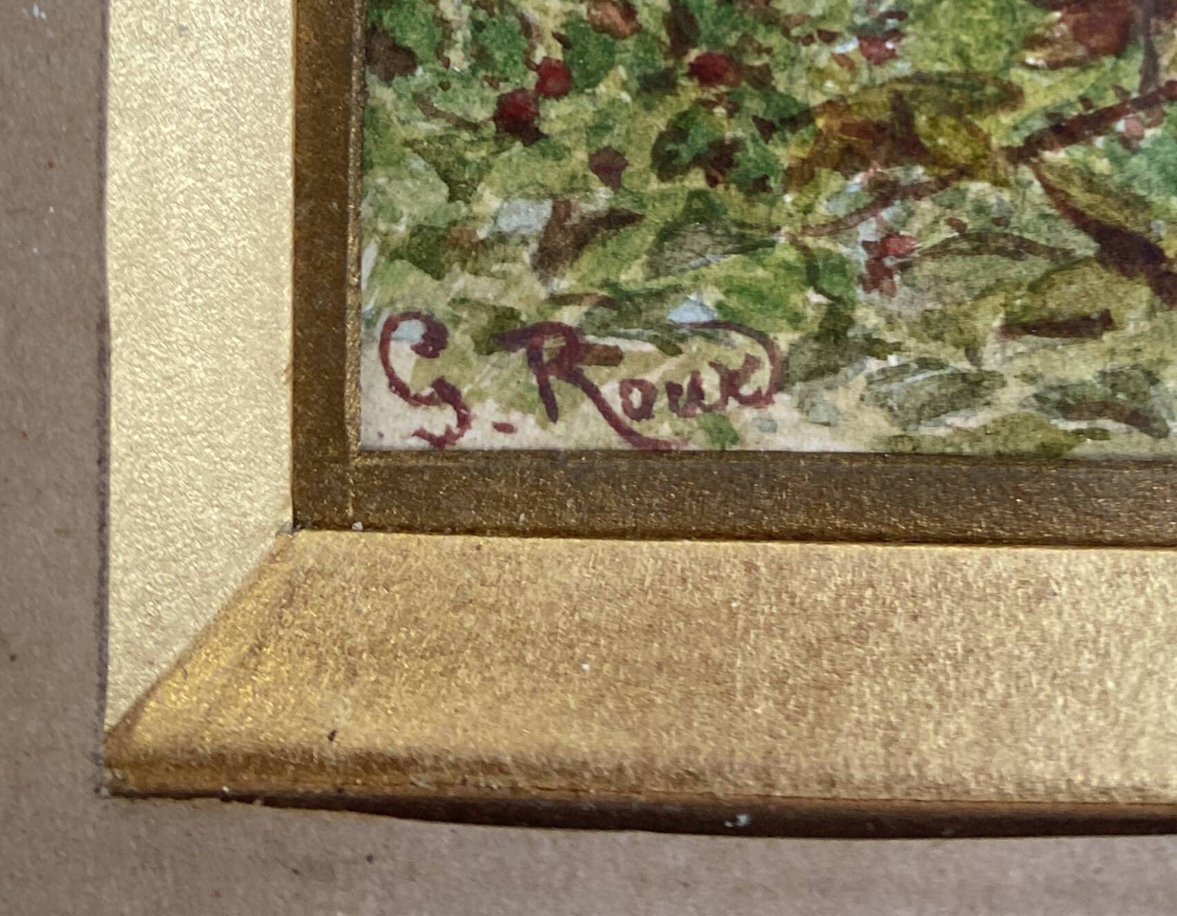 Watercolor Painting "Young Woman with Basket" Gustave Roux (1828-1885)