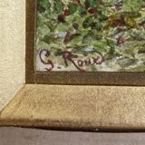 Watercolor Painting "Young Woman with Basket" Gustave Roux (1828-1885)