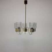Art Deco All Glass Chandelier by Kamenicky Senov, 1960's, Czechoslovakia