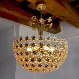 Floral chandelier in crystals cut by Bakalowits and Söhne, Austria, 1970