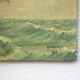 Signed marine painting, oil painting, ship at sea, wall decoration, 40's