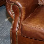 Brown Leather Two-Seater Sofa Balural in the Style of Halo and Timothy Oulton