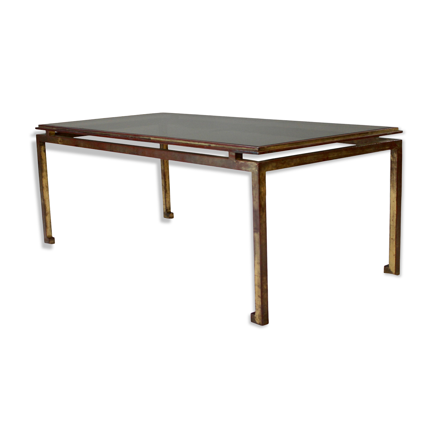 Rectangular gold wrought iron coffee table on sheet, Ramsay House