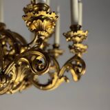 Carved and Gilded Wood Chandelier, 18 Arms of Light, Italy Circa 1880