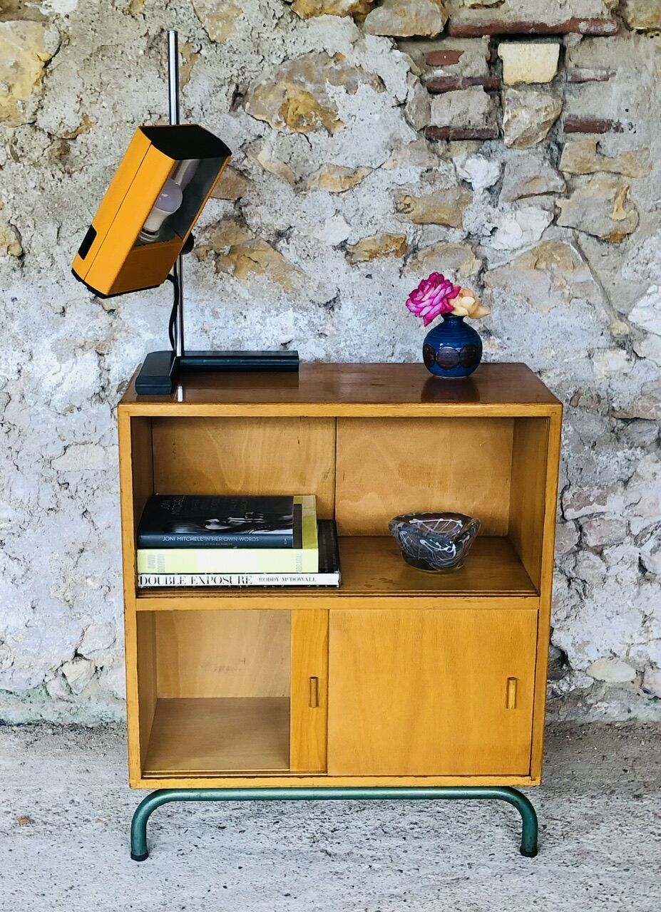 Mid-Century Vintage Storage Cabinet on Metal Legs