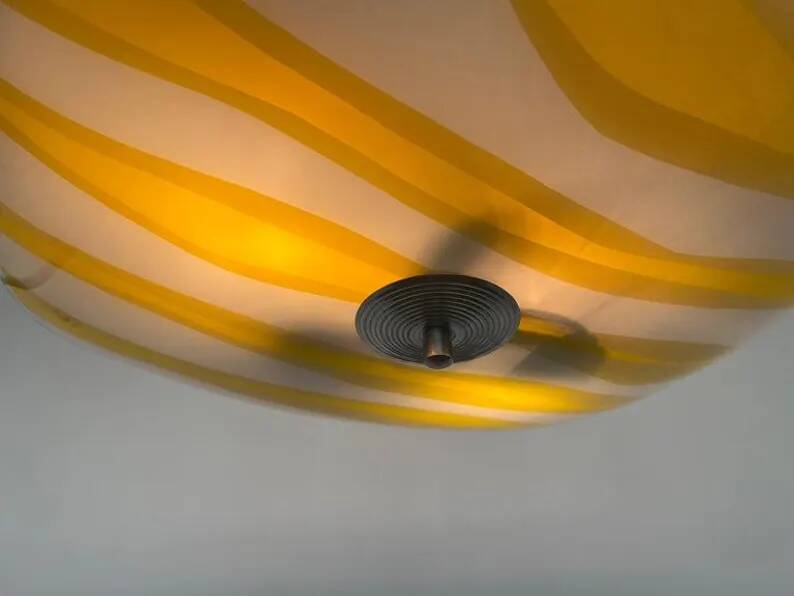 Mid-century design glass pendant by Napako, Czechoslovakia, 1970s.