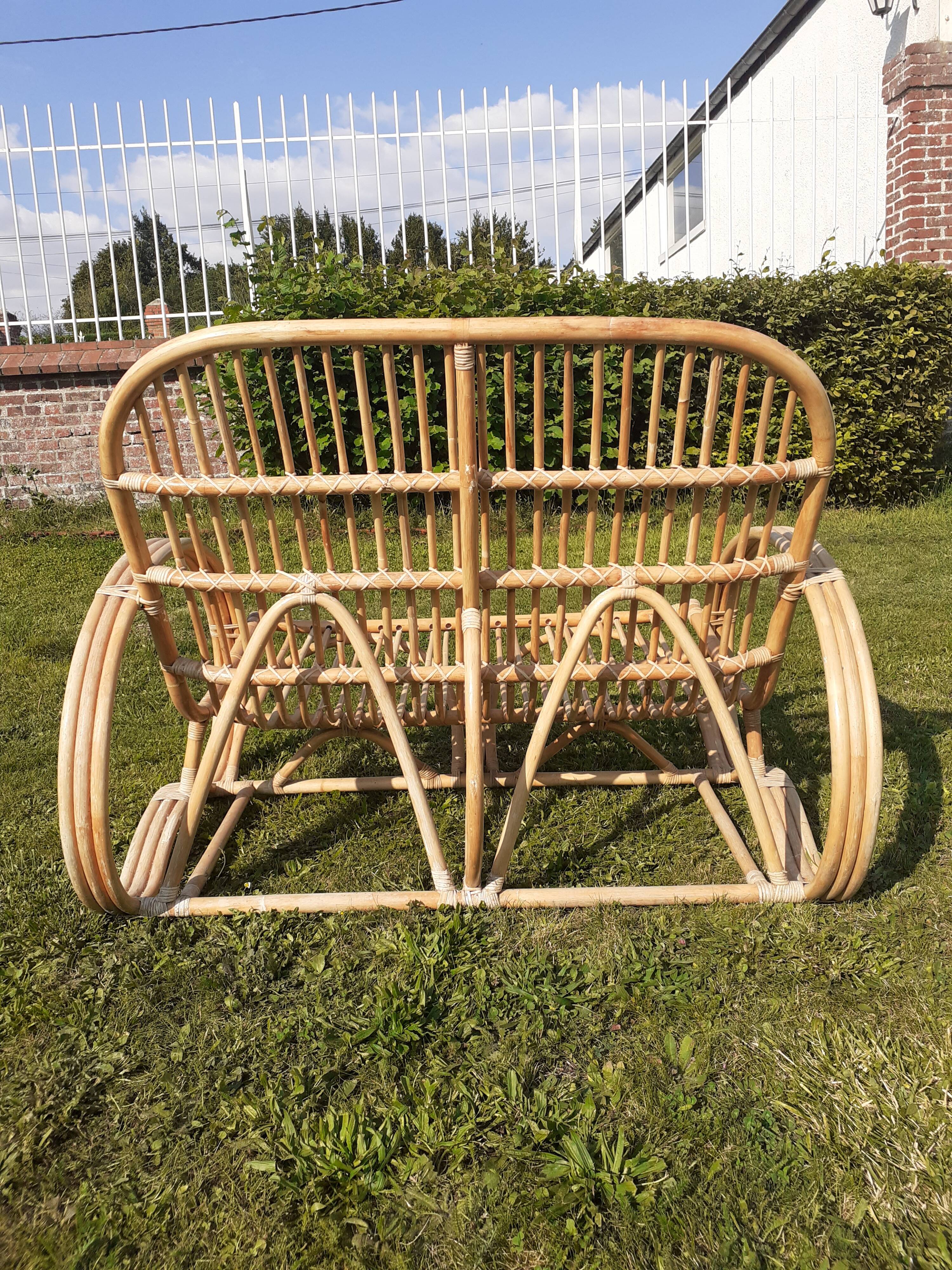 Vintage rattan sofa